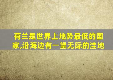 荷兰是世界上地势最低的国家,沿海边有一望无际的洼地