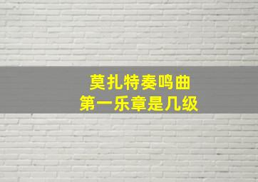 莫扎特奏鸣曲第一乐章是几级