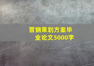 营销策划方案毕业论文5000字