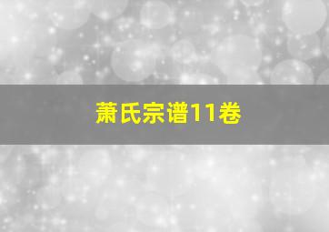 萧氏宗谱11卷