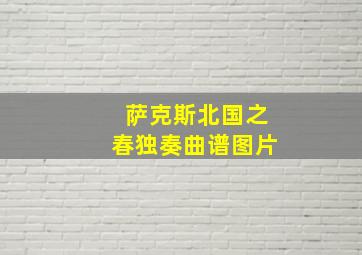 萨克斯北国之春独奏曲谱图片