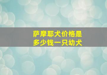 萨摩耶犬价格是多少钱一只幼犬