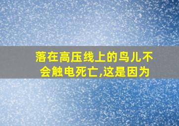 落在高压线上的鸟儿不会触电死亡,这是因为