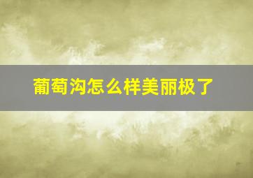 葡萄沟怎么样美丽极了