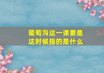 葡萄沟这一课要是这时候指的是什么