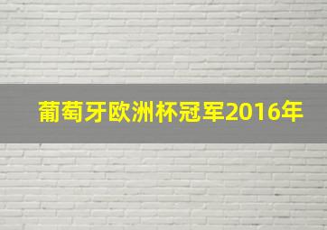 葡萄牙欧洲杯冠军2016年