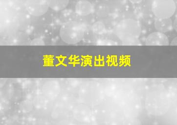 董文华演出视频