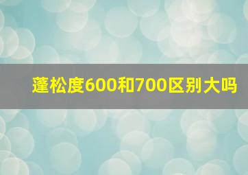 蓬松度600和700区别大吗