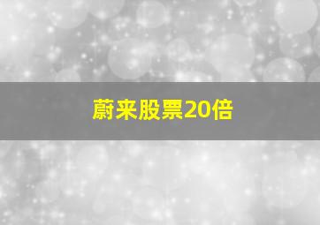 蔚来股票20倍