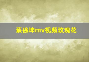 蔡徐坤mv视频玫瑰花