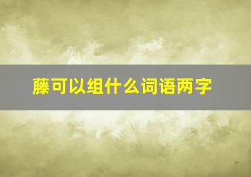 藤可以组什么词语两字