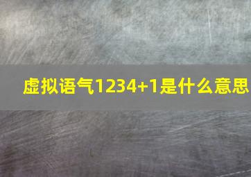 虚拟语气1234+1是什么意思