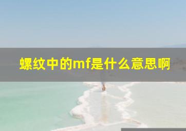 螺纹中的mf是什么意思啊