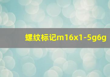 螺纹标记m16x1-5g6g