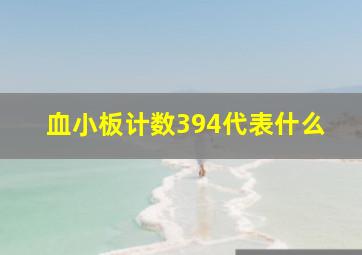 血小板计数394代表什么