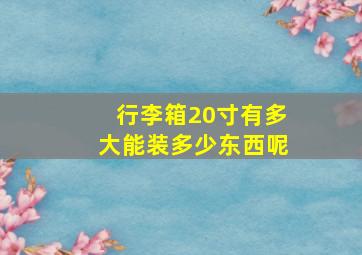 行李箱20寸有多大能装多少东西呢