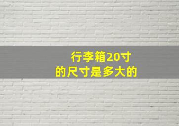 行李箱20寸的尺寸是多大的