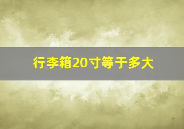 行李箱20寸等于多大