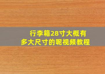 行李箱28寸大概有多大尺寸的呢视频教程