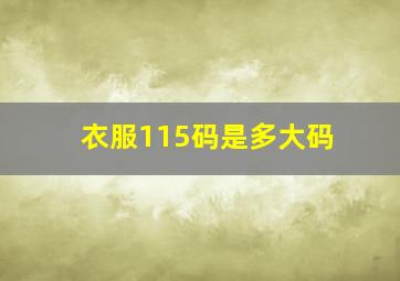 衣服115码是多大码