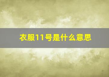 衣服11号是什么意思