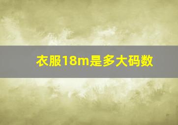 衣服18m是多大码数