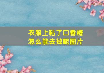 衣服上粘了口香糖怎么能去掉呢图片