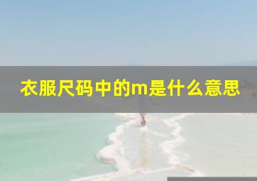 衣服尺码中的m是什么意思