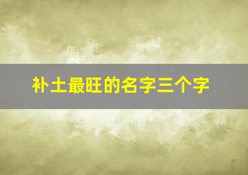 补土最旺的名字三个字