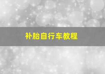 补胎自行车教程