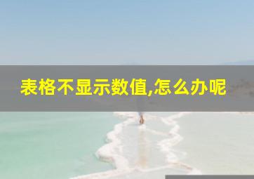 表格不显示数值,怎么办呢