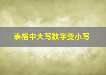 表格中大写数字变小写