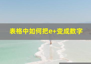 表格中如何把e+变成数字