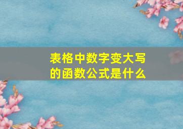 表格中数字变大写的函数公式是什么