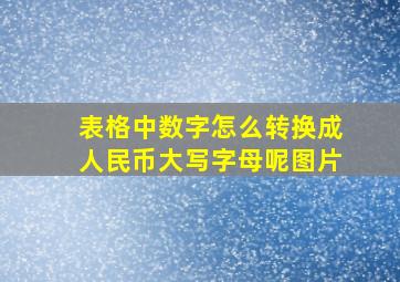 表格中数字怎么转换成人民币大写字母呢图片