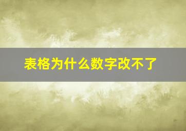 表格为什么数字改不了