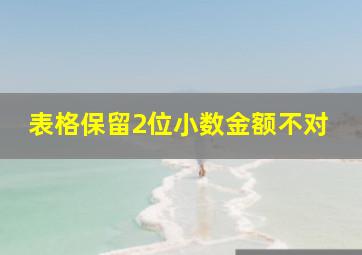 表格保留2位小数金额不对