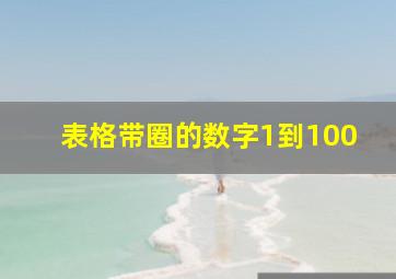 表格带圈的数字1到100