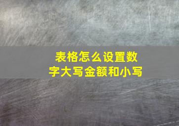 表格怎么设置数字大写金额和小写