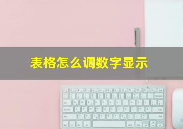 表格怎么调数字显示