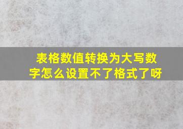 表格数值转换为大写数字怎么设置不了格式了呀