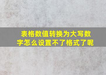 表格数值转换为大写数字怎么设置不了格式了呢