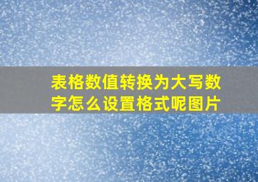 表格数值转换为大写数字怎么设置格式呢图片