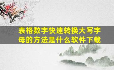 表格数字快速转换大写字母的方法是什么软件下载