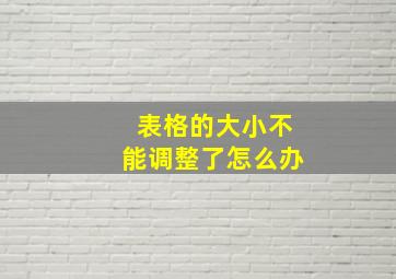 表格的大小不能调整了怎么办