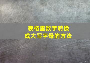 表格里数字转换成大写字母的方法