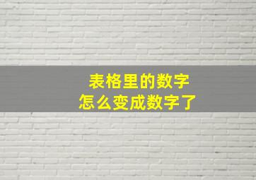 表格里的数字怎么变成数字了