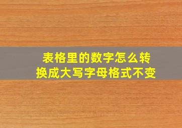 表格里的数字怎么转换成大写字母格式不变