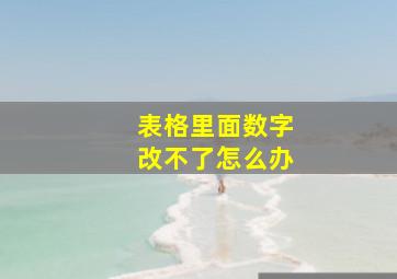 表格里面数字改不了怎么办