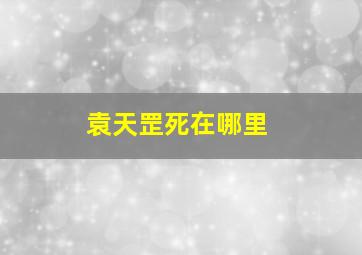 袁天罡死在哪里